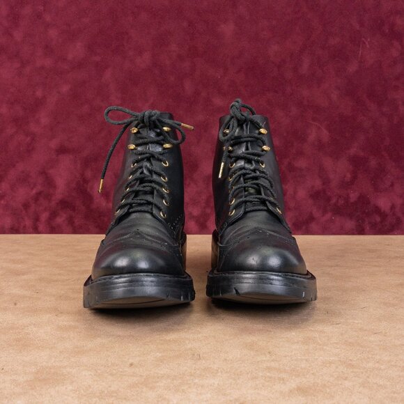 rag&bone Women Black Leather Lace-up Vibram Sole Ankle Combat sz 7US EUR37 - Picture 3 of 8